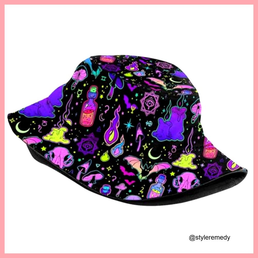Polyester Bucket Hat Packable Sun Cap Adjustable … - image 2